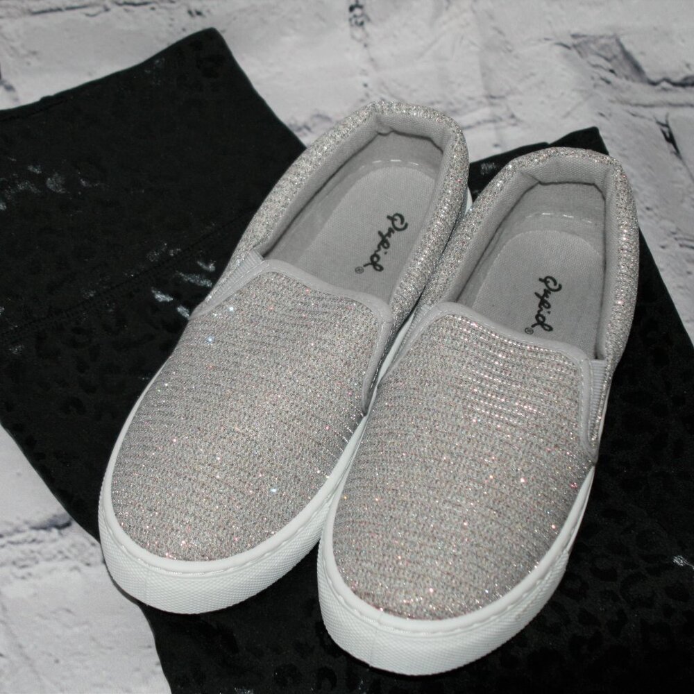 Qupid Glitter Sneakers Silver